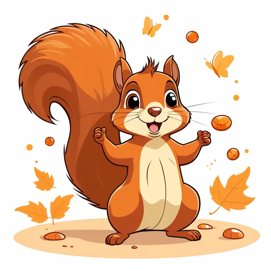 Distracted Squirrel — 'ooh, a butterfly' energy, framed